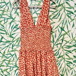 Zara Floral Dress with Red and Cream